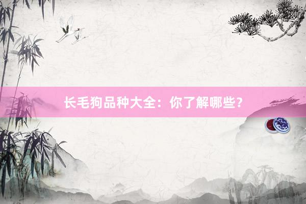 长毛狗品种大全：你了解哪些？